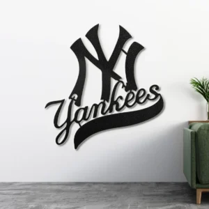 New York Yankees Metal Logo, Dynamic MLB Wall Decor, Backlit Fan Cave Art, Baseball Enthusiast Gift