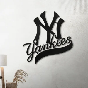 New York Yankees Metal Logo, Dynamic MLB Wall Decor, Backlit Fan Cave Art, Baseball Enthusiast Gift