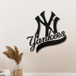 New York Yankees Metal Logo, Dynamic MLB Wall Decor, Backlit Fan Cave Art, Baseball Enthusiast Gift