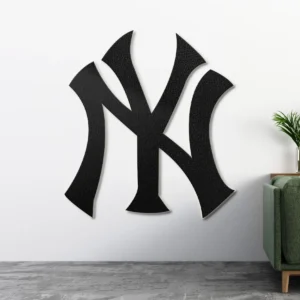 New York Yankees Metal Logo, Elegant Baseball Decor, LED Man Cave Sign, Die-Hard Fan Gift