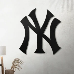 New York Yankees Metal Logo, Elegant Baseball Decor, LED Man Cave Sign, Die-Hard Fan Gift