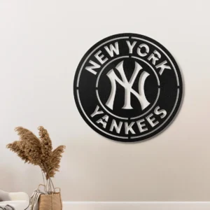 New York Yankees Metal Logo, MLB Baseball Art, Backlit Game Room Decor, Fanatic Present