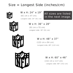 NFL Metal Logo Art, Iconic Football Shield Decor, Optional LED Game Room Sign, Ultimate Fan Gift