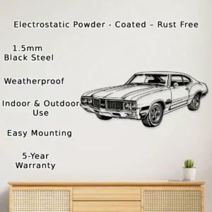 Oldsmobile 442 Metal Wall Art, Iconic Muscle Car Decor, Vintage Garage Sign, American Auto Gift
