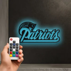 Patriots Metal Wall Art, Iconic NFL Team Decor, LED Game Room Sign, Football Fan Gift