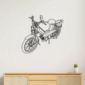 Peugeot 103 Metal Art, Vintage Moped Silhouette, Retro Garage Decor, Moped Rider Gift