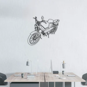 Peugeot 103 Metal Art, Vintage Moped Silhouette, Retro Garage Decor, Moped Rider Gift