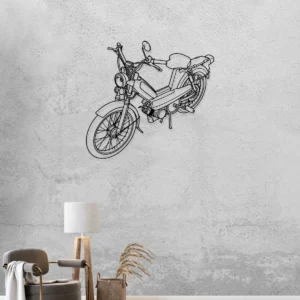 Peugeot 103 Metal Art, Vintage Moped Silhouette, Retro Garage Decor, Moped Rider Gift