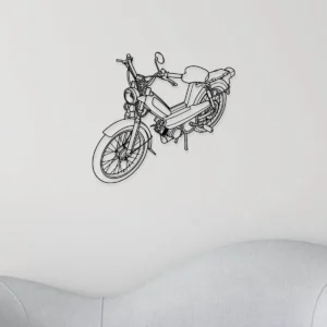 Peugeot 103 Metal Art, Vintage Moped Silhouette, Retro Garage Decor, Moped Rider Gift