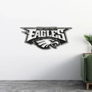 Philadelphia Eagles Metal Logo Art, Dynamic NFL Wall Decor, LED Game Room Sign, Ultimate Fan Gift