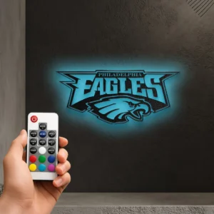 Philadelphia Eagles Metal Logo Art, Dynamic NFL Wall Decor, LED Game Room Sign, Ultimate Fan Gift