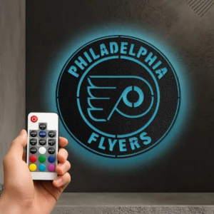 Philadelphia Flyers Metal Wall Decor, Bold NHL Logo Art, Optional LED Man Cave Sign, Hockey Fan Gift