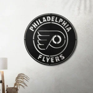 Philadelphia Flyers Metal Wall Decor, Bold NHL Logo Art, Optional LED Man Cave Sign, Hockey Fan Gift