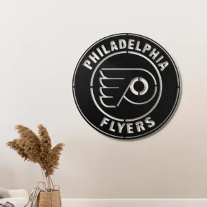 Philadelphia Flyers Metal Wall Decor, Bold NHL Logo Art, Optional LED Man Cave Sign, Hockey Fan Gift