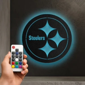 Pittsburgh Steelers Metal Logo Art, Iconic NFL Fan Decor, Optional LED Wall Sign, Football Lover Gift