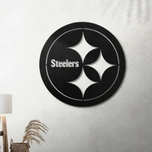Pittsburgh Steelers Metal Logo Art, Iconic NFL Fan Decor, Optional LED Wall Sign, Football Lover Gift