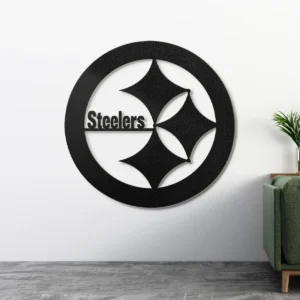Pittsburgh Steelers Steelmark, NFL Team Wall Decor, Dynamic LED Game Room Art, Ultimate Fan Gift