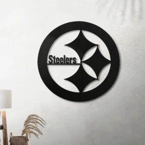 Pittsburgh Steelers Steelmark, NFL Team Wall Decor, Dynamic LED Game Room Art, Ultimate Fan Gift