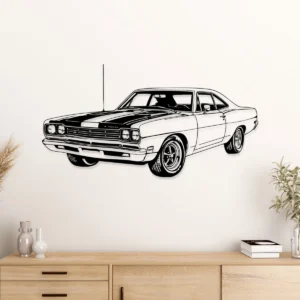 Plymouth Road Runner 1969 Metal Art, Legendary Muscle Car Silhouette, Vintage Garage Decor, Car Guy Gift