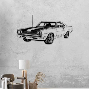 Plymouth Road Runner 1969 Metal Art, Legendary Muscle Car Silhouette, Vintage Garage Decor, Car Guy Gift