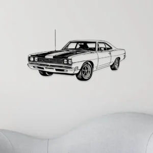 Plymouth Road Runner 1969 Metal Art, Legendary Muscle Car Silhouette, Vintage Garage Decor, Car Guy Gift