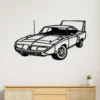 Black metal Plymouth Superbird 1970 wall art for garage decor
