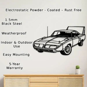 Plymouth Superbird 1970 Metal Wall Art, Iconic Muscle Car Decor, High-Wing Garage Sign, Classic Car Gift