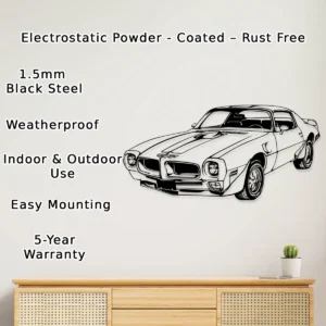Pontiac Firebird 1970 Trans Am Metal Art, Legendary American Classic Decor, Garage Wall Sign, Automotive Fan Gift