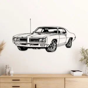 Pontiac GTO 1969 Metal Art, Classic Muscle Car Decor, Garage Wall Sign, American Car Gift