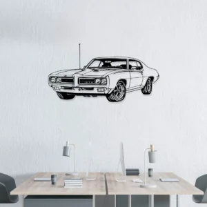 Pontiac GTO 1969 Metal Art, Classic Muscle Car Decor, Garage Wall Sign, American Car Gift