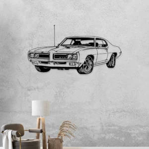 Pontiac GTO 1969 Metal Art, Classic Muscle Car Decor, Garage Wall Sign, American Car Gift