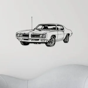 Pontiac GTO 1969 Metal Art, Classic Muscle Car Decor, Garage Wall Sign, American Car Gift