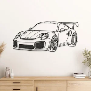Porsche 911 Metal Wall Art, Iconic Sports Car Silhouette, Garage Decor Sign, Luxury Driver Gift