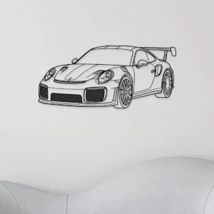 Porsche 911 Metal Wall Art, Iconic Sports Car Silhouette, Garage Decor Sign, Luxury Driver Gift