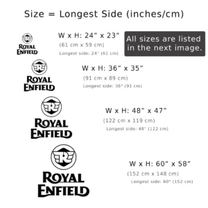 Royal Enfield Metal Logo, Classic Motorcycle Wall Art, Backlit LED Sign, Rider's Den Decor