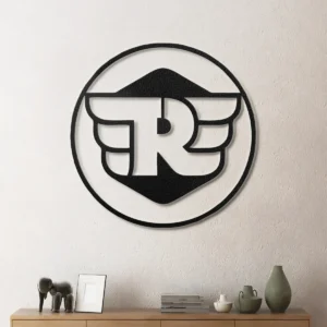 Royal Enfield Metal Logo, Vintage Motorcycle Wall Decor, Dynamic RGB LED Art, Rider's Gift