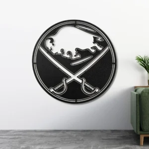 Sabres Metal Logo Art, Iconic NHL Team Decor, Optional LED Game Room Sign, Hockey Fan Gift