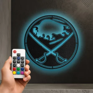 Sabres Metal Logo Art, Iconic NHL Team Decor, Optional LED Game Room Sign, Hockey Fan Gift