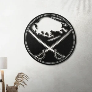 Sabres Metal Logo Art, Iconic NHL Team Decor, Optional LED Game Room Sign, Hockey Fan Gift