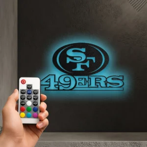 San Francisco 49ers Metal Logo, Dynamic NFL Wall Art, Backlit Game Room Decor, Ultimate Football Fan Gift