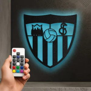 Sevilla Metal Logo Sign, Iconic Football Club Art, LED Game Room Decor, Ultimate Soccer Fan Gift
