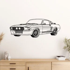 Shelby GT500CR Metal Art, Classic Muscle Car Silhouette, Garage Wall Decor, Car Lover Gift