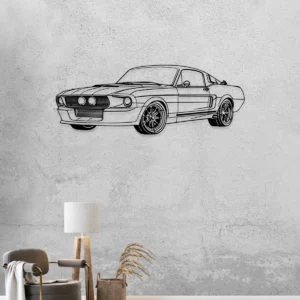 Shelby GT500CR Metal Art, Classic Muscle Car Silhouette, Garage Wall Decor, Car Lover Gift