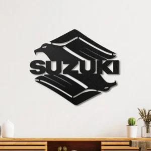 Suzuki Metal Wall Art, Iconic Motorcycle Logo, RGB LED Garage Decor, Biker Enthusiast Gift
