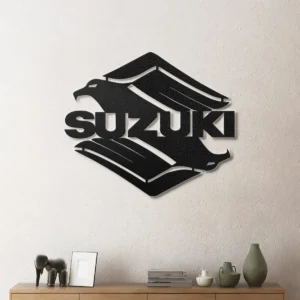 Suzuki Metal Wall Art, Iconic Motorcycle Logo, RGB LED Garage Decor, Biker Enthusiast Gift