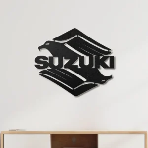 Suzuki Metal Wall Art, Iconic Motorcycle Logo, RGB LED Garage Decor, Biker Enthusiast Gift