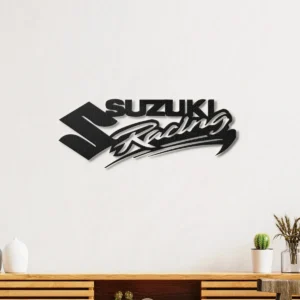 Suzuki Racing Metal Art, Bold Motorsport Logo, RGB LED Garage Sign, Motorcycle Fan Gift