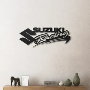 Suzuki Racing Metal Art, Bold Motorsport Logo, RGB LED Garage Sign, Motorcycle Fan Gift