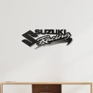 Suzuki Racing Metal Art, Bold Motorsport Logo, RGB LED Garage Sign, Motorcycle Fan Gift
