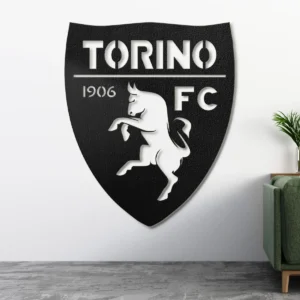 Torino FC Metal Logo Sign, Iconic Serie A Football Art, LED Game Room Decor, Dedicated Fan Gift
